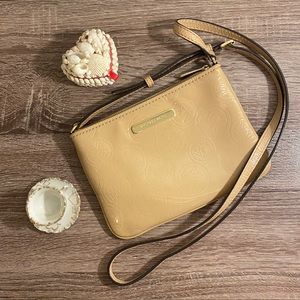 Tan Michael Kors shiny leather crossbody